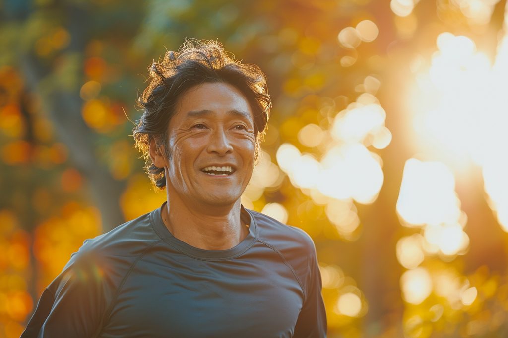 man-running-smiles-smiles-front-tree-with-fall-leaves
